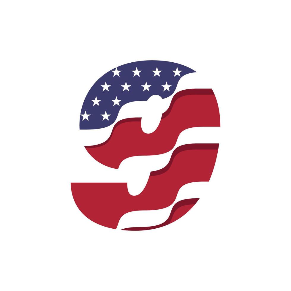 American Numerical Flag 9 vector