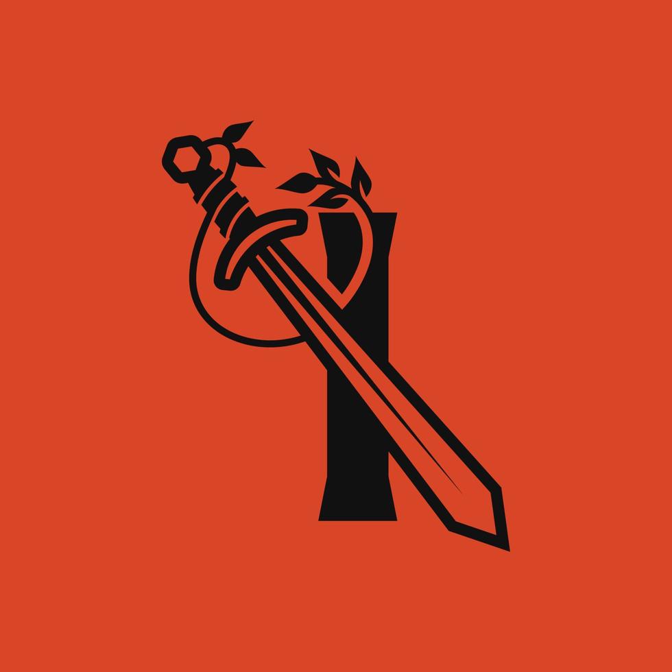 Sword Alphabet I Logo vector