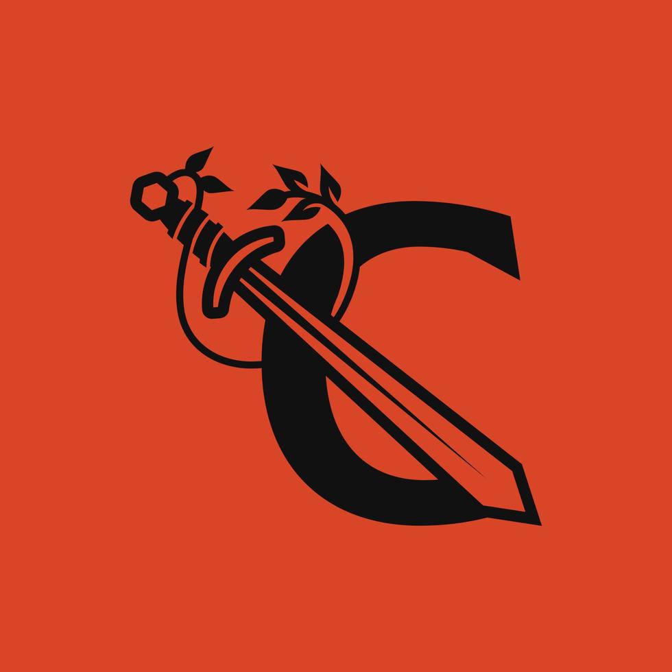Sword Alphabet C Logo vector