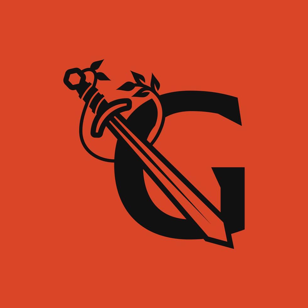 Sword Alphabet G Logo vector