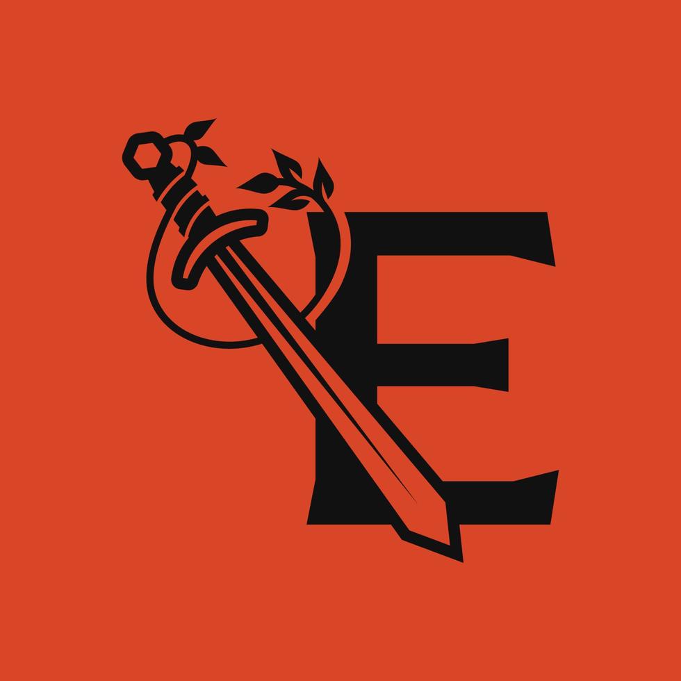 espada alfabeto e logo vector