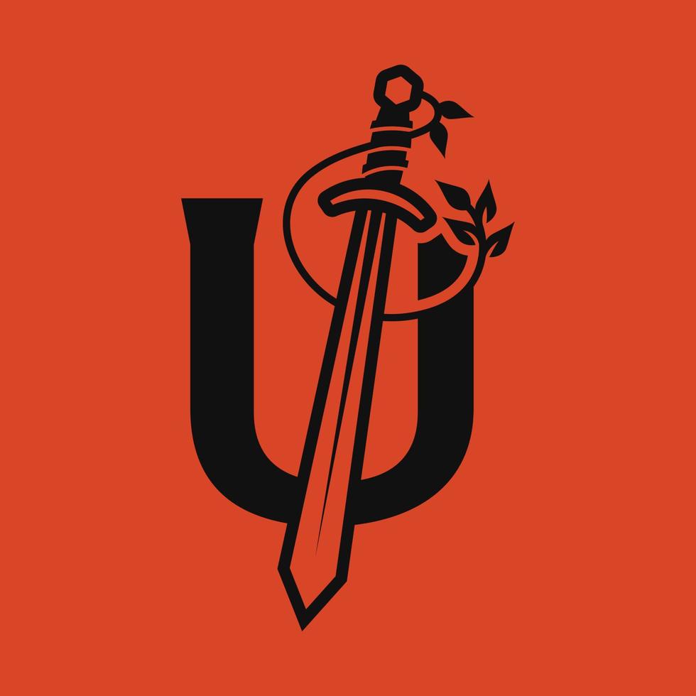 Sword Alphabet U Logo vector