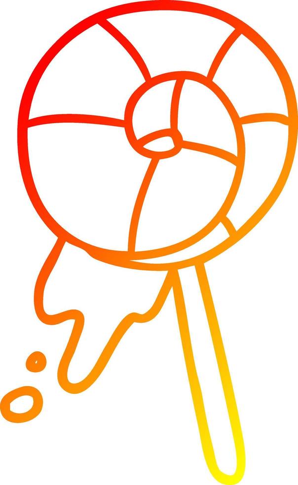 warm gradient line drawing traditional lollipop vector