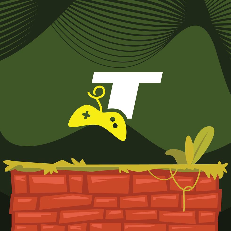 juego alfabeto t logo vector