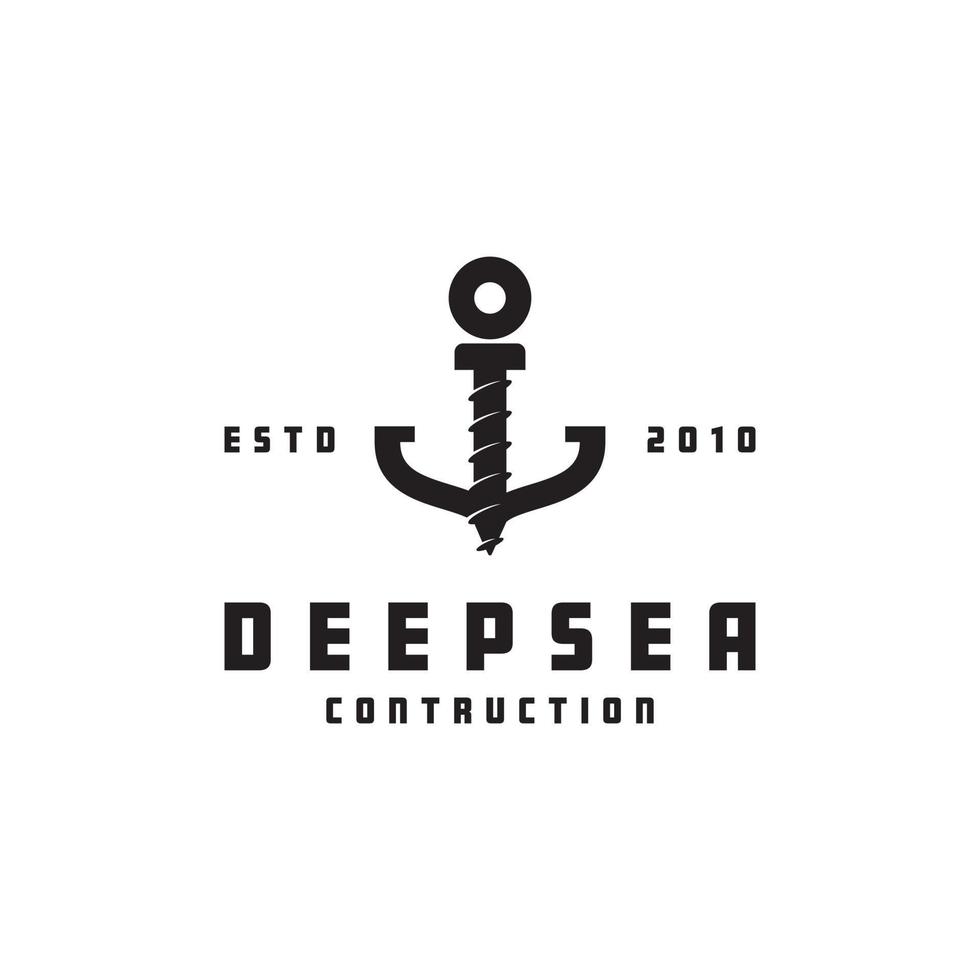 logotipo de construcción de aguas profundas vector