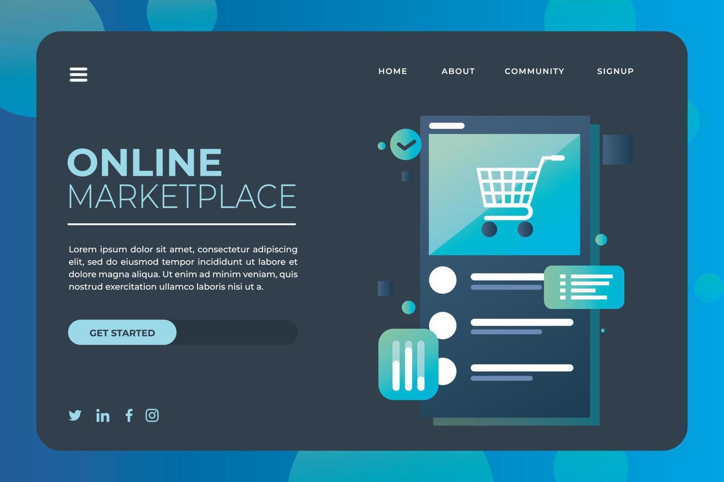 Online Marketplace Concept vector