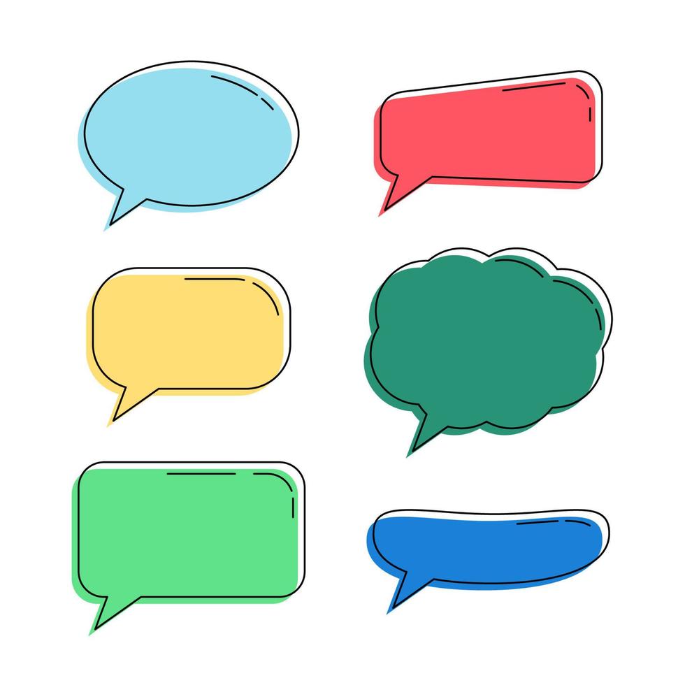 Vector bubble variations for text. Isolated bubble stickers.