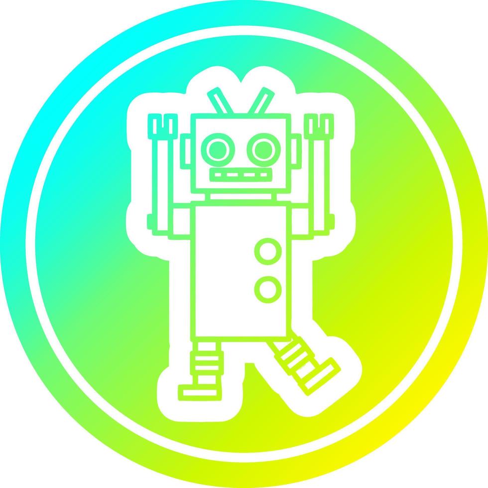 dancing robot circular in cold gradient spectrum vector