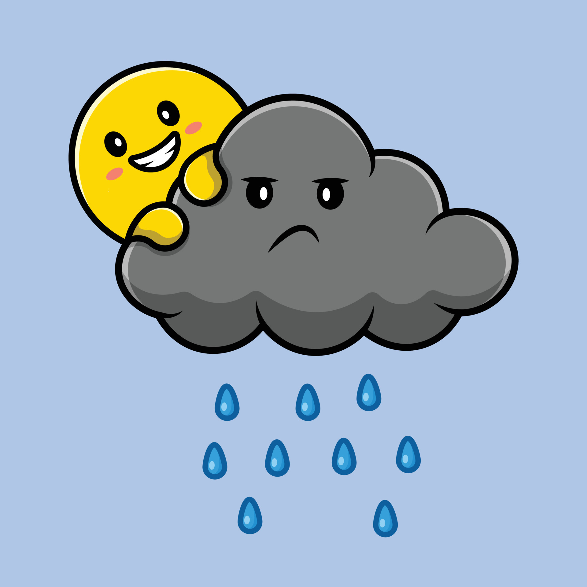 Cute Sun And Cloud Cartoon Vector Icon Illustration. Nature Icon ...