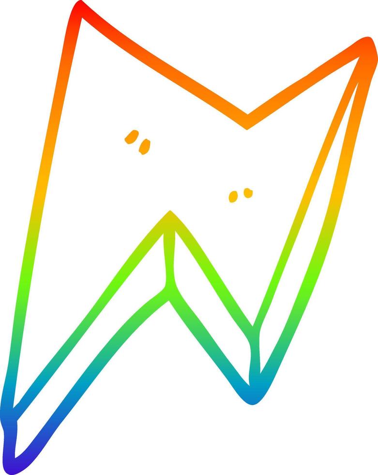 rainbow gradient line drawing cartoon fire bolt vector