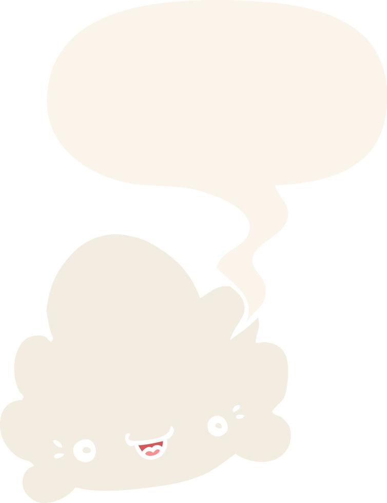 cartoon cloud and speech bubble in retro style vector