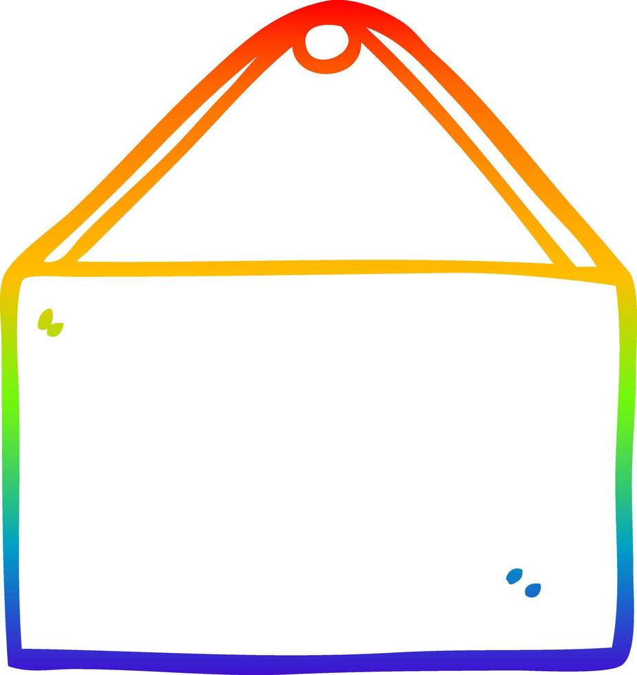 rainbow gradient line drawing cartoon blank sign vector