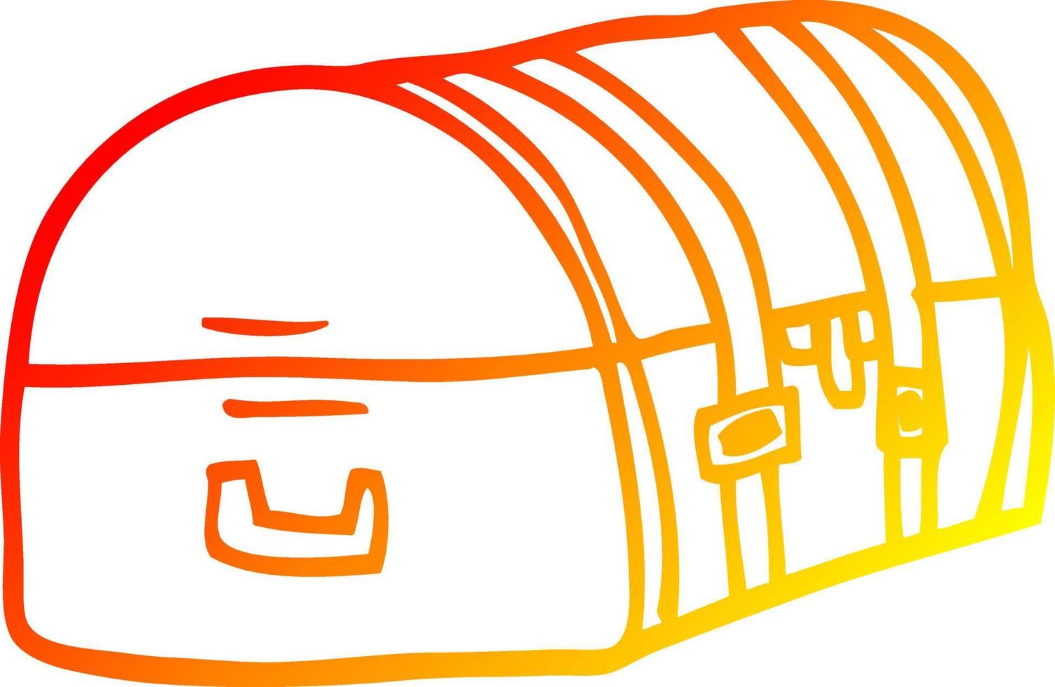 warm gradient line drawing cartoon travel chest vector