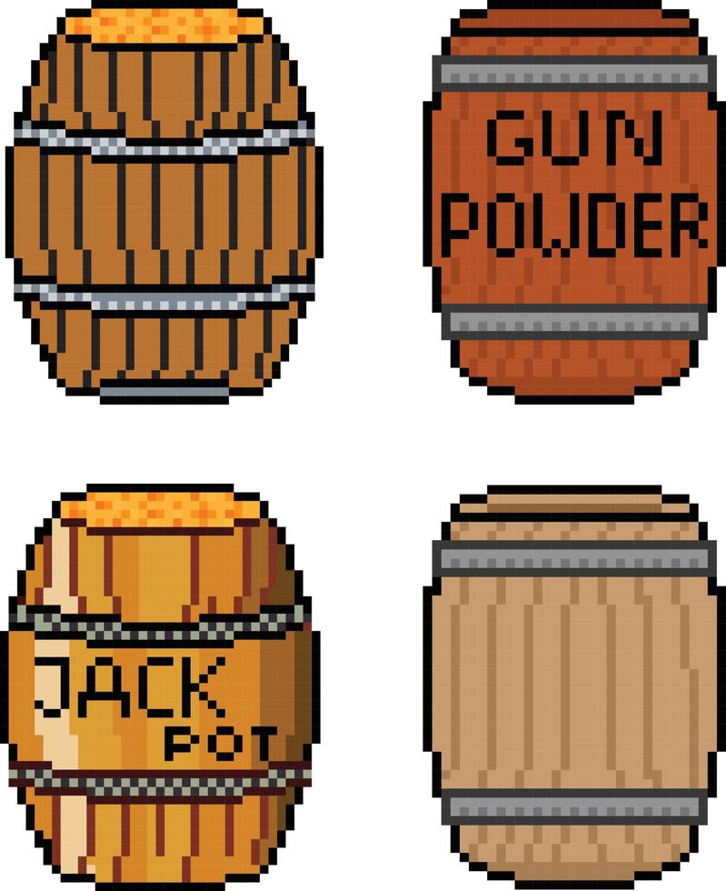 toxic barrel pixel art. Beer barrel Pixel art vector