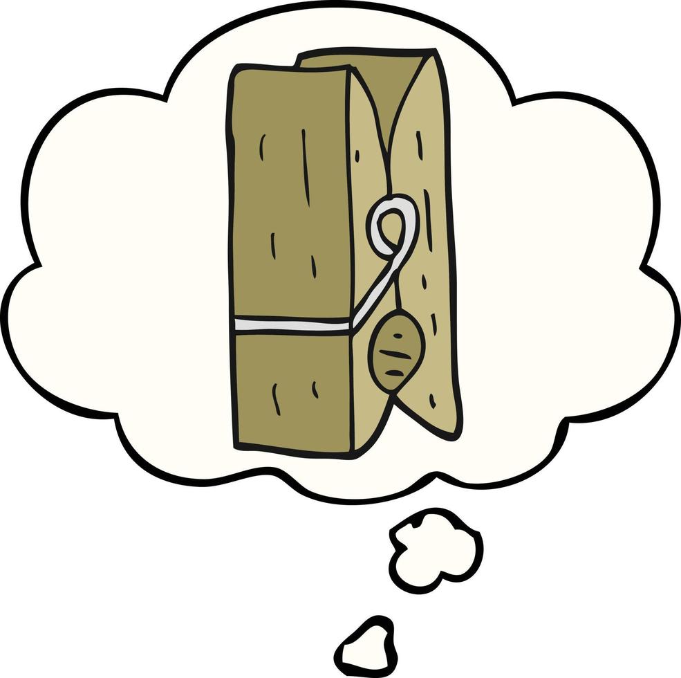 cartoon peg and thought bubble vector