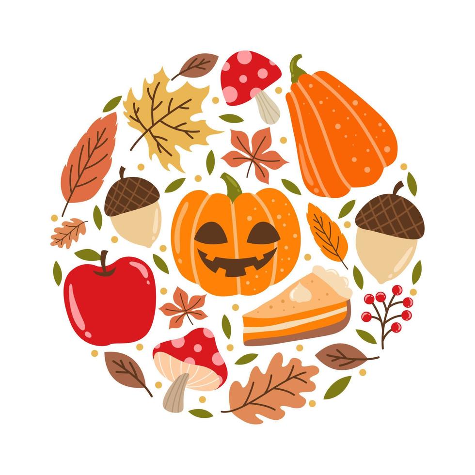 Apple Picking Pumpkin Hunting Icon Creative Layout vector