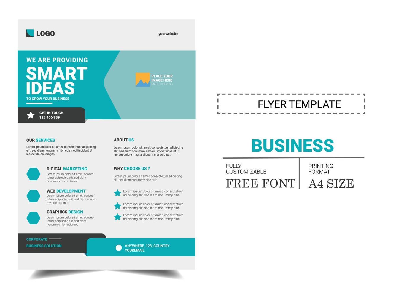 Business Marketing illustrations Corporate flyer poster template in A4 size pamphlet brochure vector