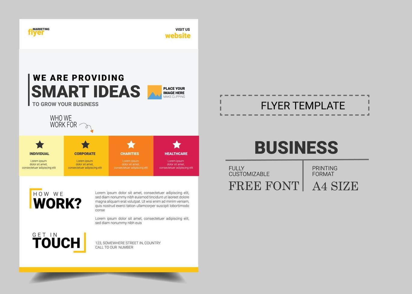Business Marketing illustrations Corporate style flyer poster template in A4 size pamphlet brochure vector design paper