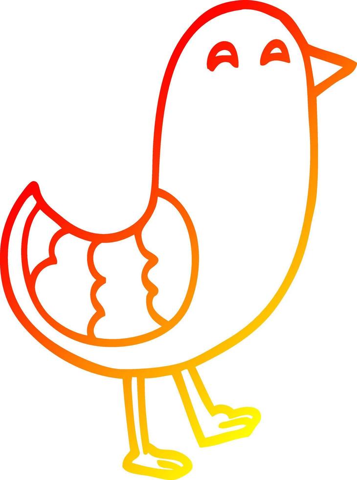 warm gradient line drawing cartoon bluebird vector