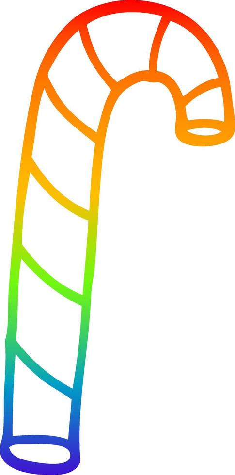 rainbow gradient line drawing cartoon pink candy canes vector