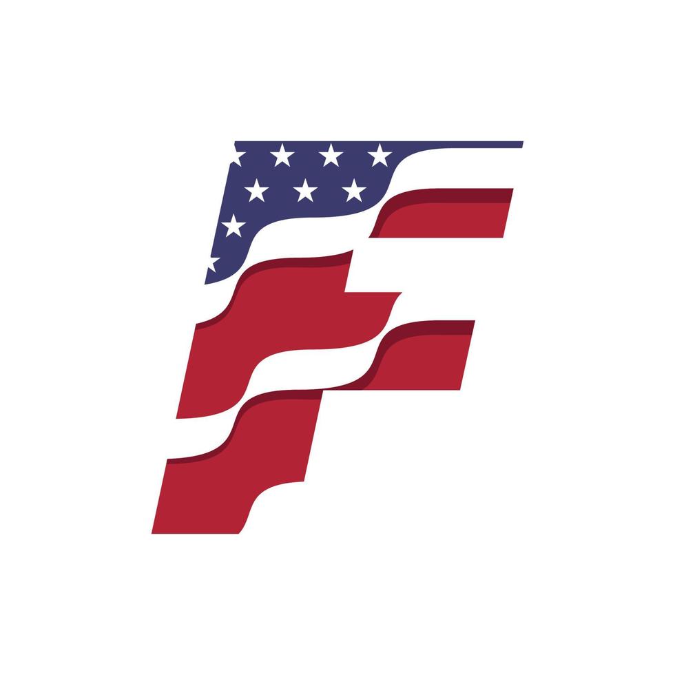 American Alphabet Flag F vector