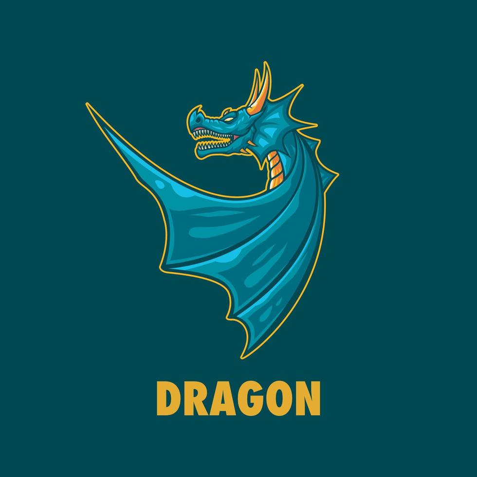 logotipo de dragon e sport vector