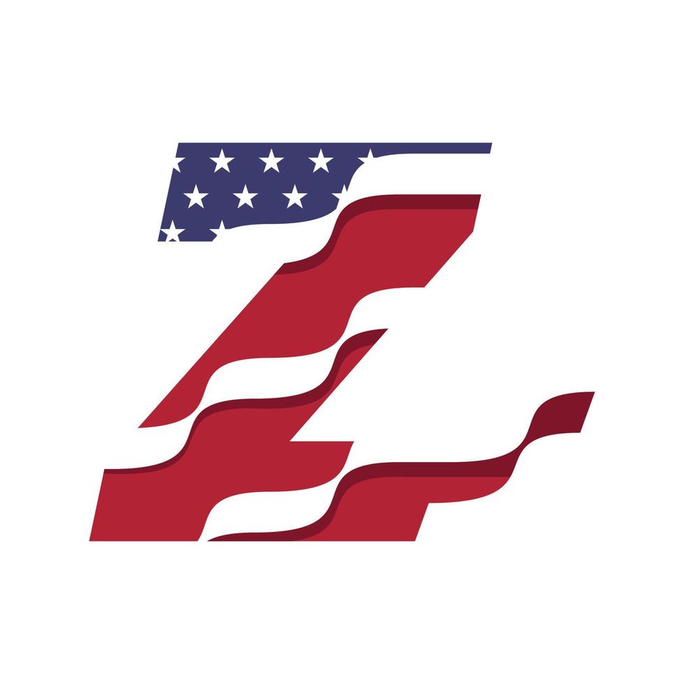 American Alphabet Flag Z vector