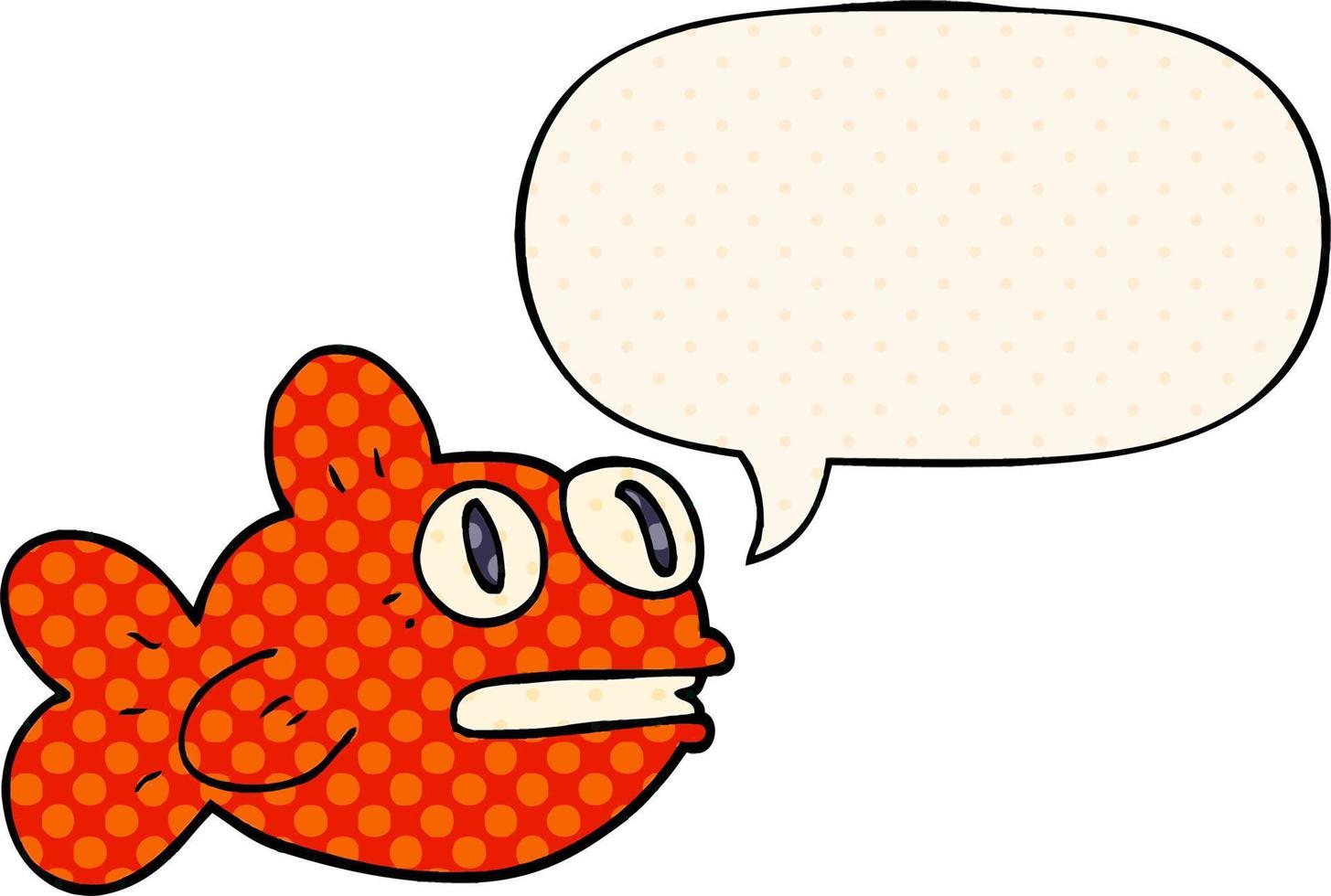 cartoon fish and speech bubble in comic book style vector