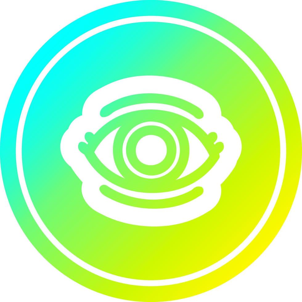 ojo fijo circular en espectro de gradiente frío vector