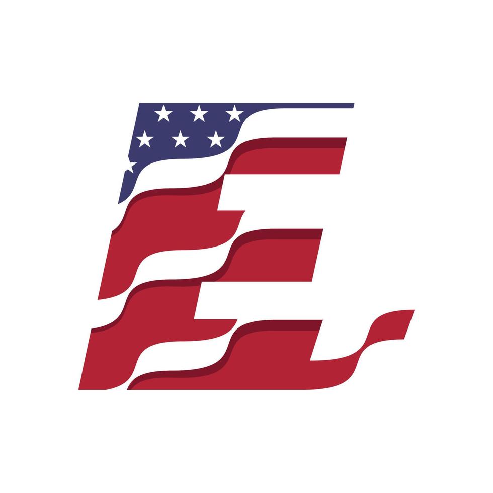 American Alphabet Flag E vector