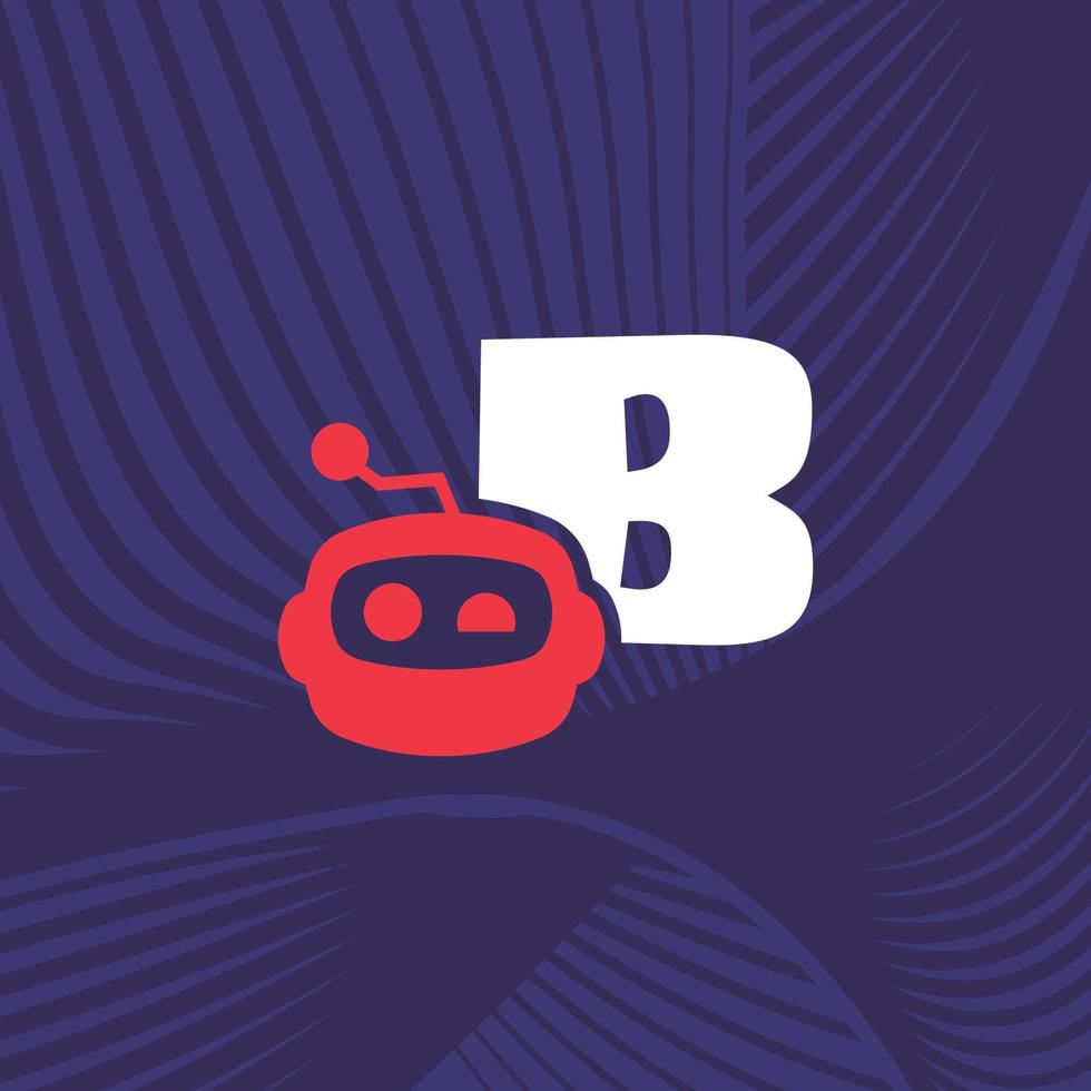 robot alfabeto b logotipo vector