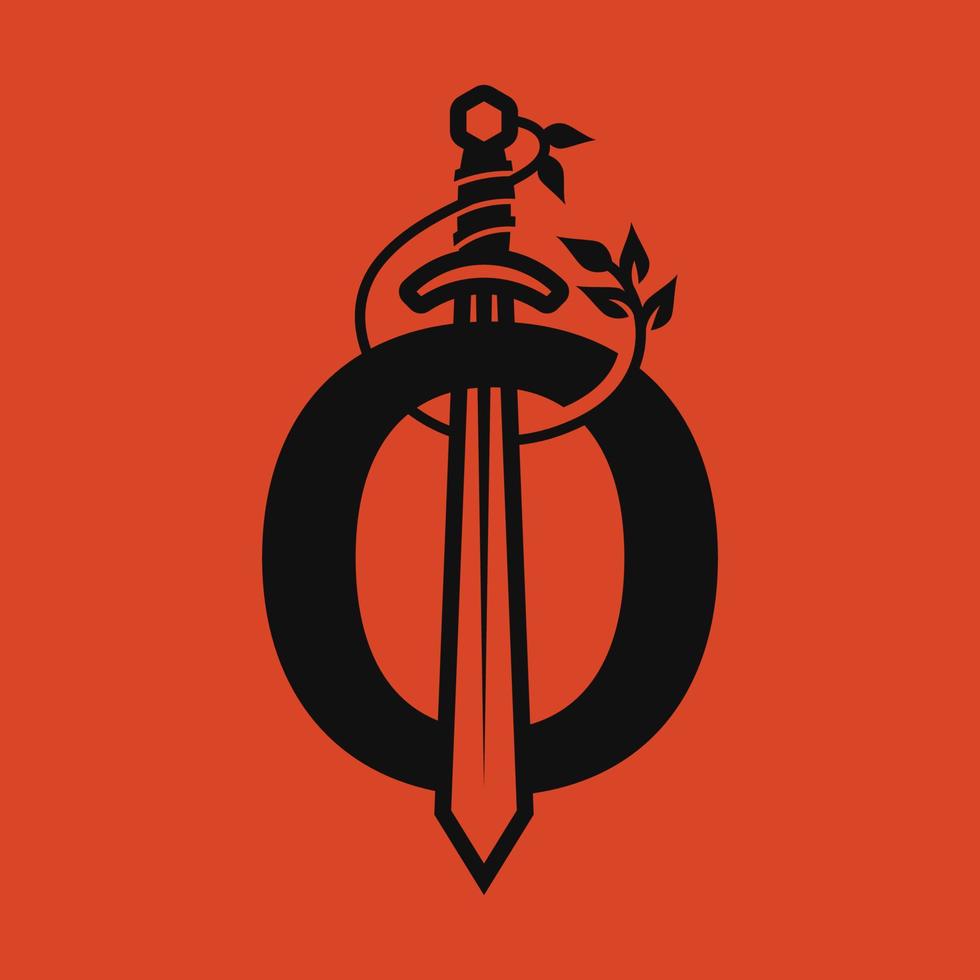 Sword Alphabet O Logo vector