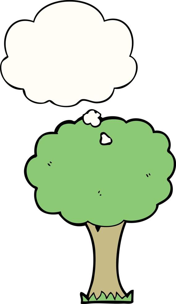 cartoon tree and thought bubble vector
