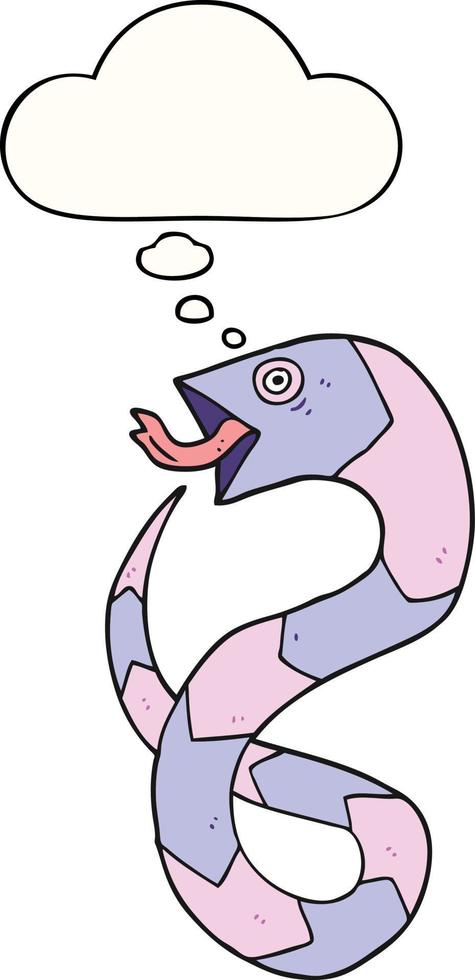 cartoon snake and thought bubble vector