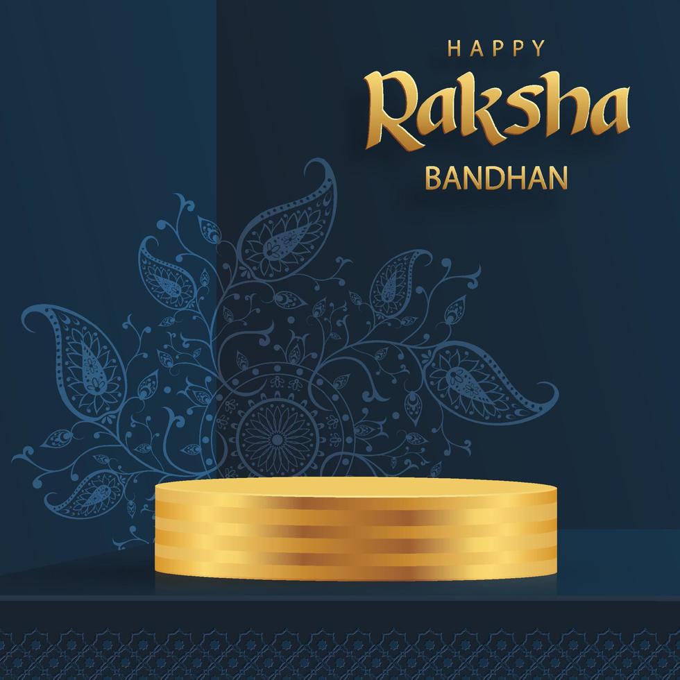Raksha Bandhan 3d Podium round stage style for the Indian festival vector