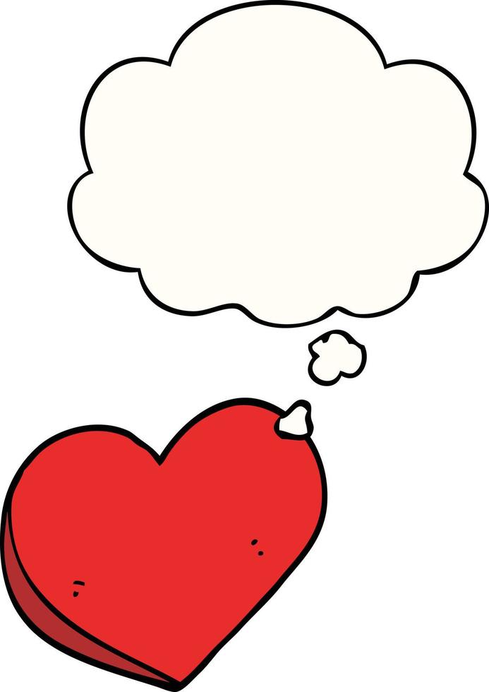 cartoon love heart and thought bubble vector