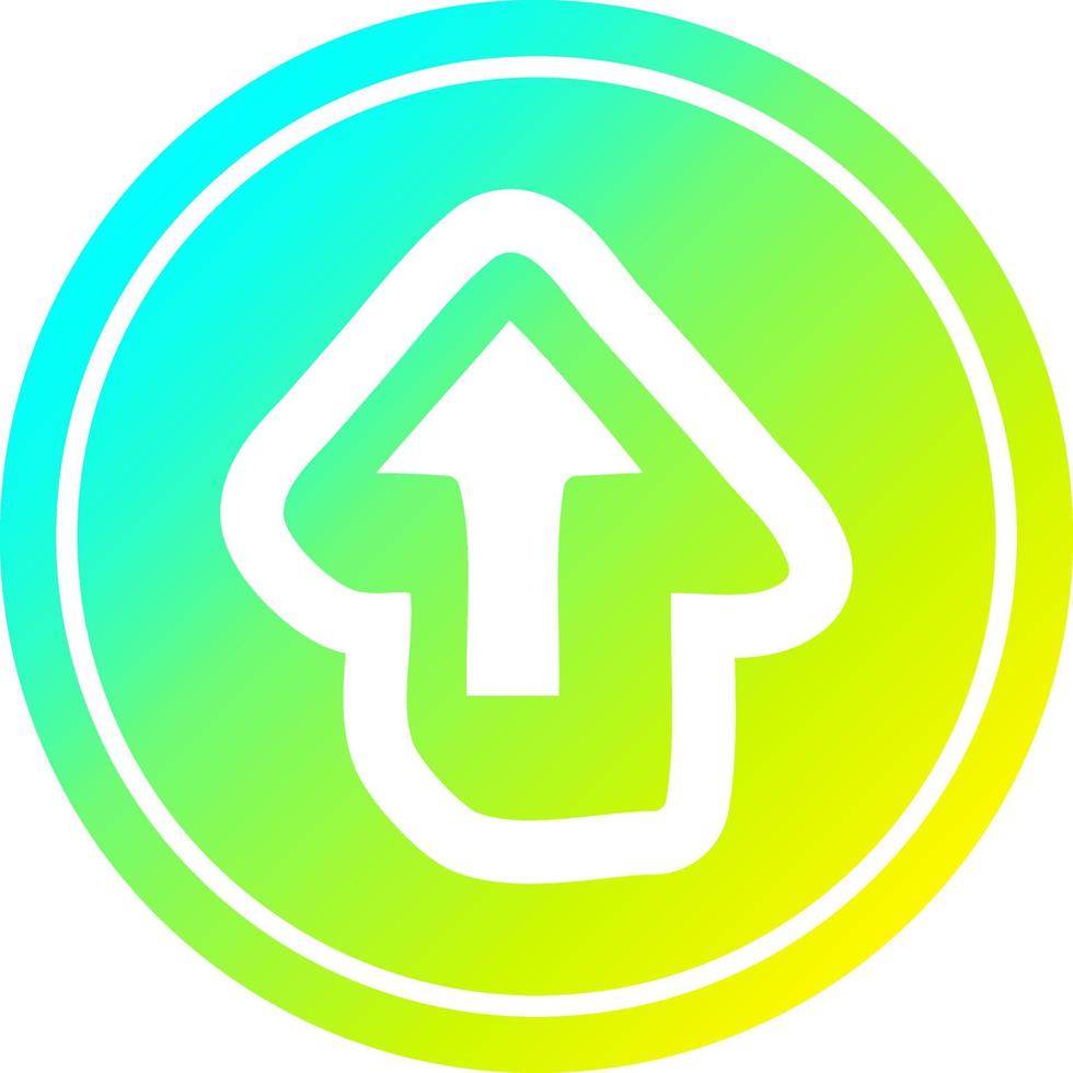 direction arrow circular in cold gradient spectrum vector