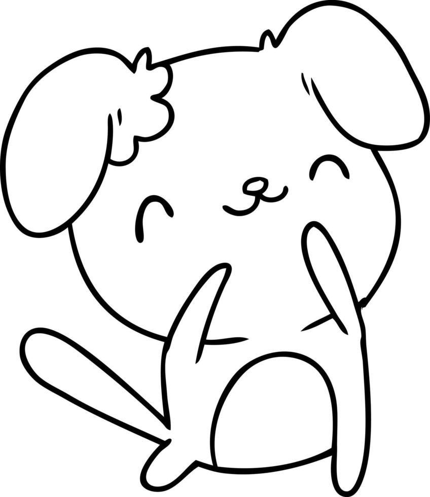line drawing kawaii of a cute dog vector