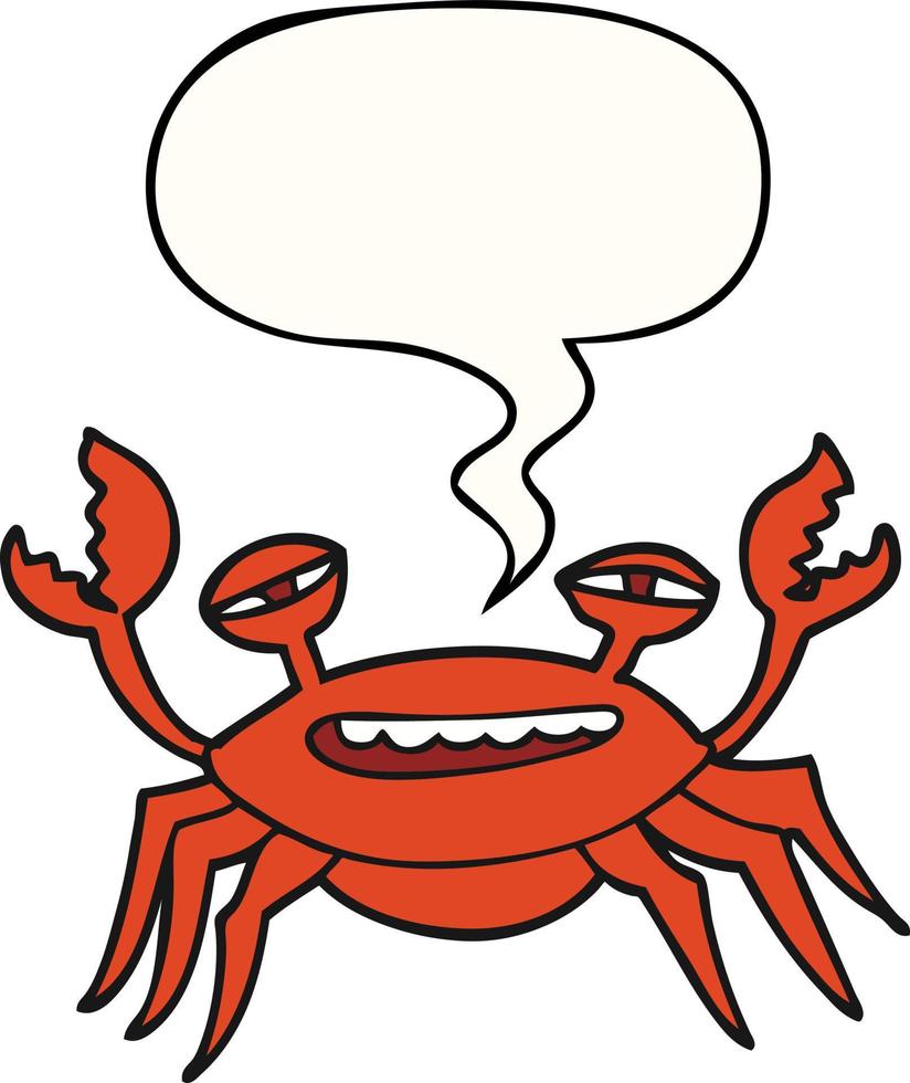 cartoon crab and speech bubble vector