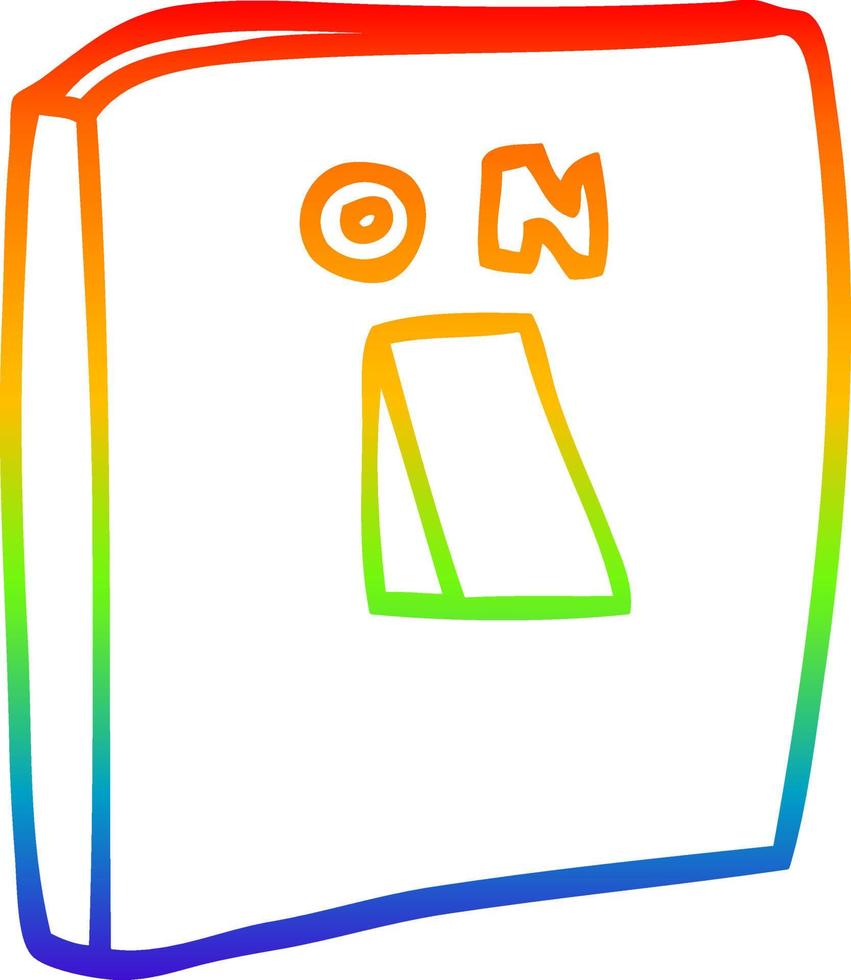 rainbow gradient line drawing cartoon on switch vector