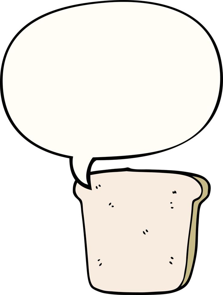 cartoon slice of bread and speech bubble vector