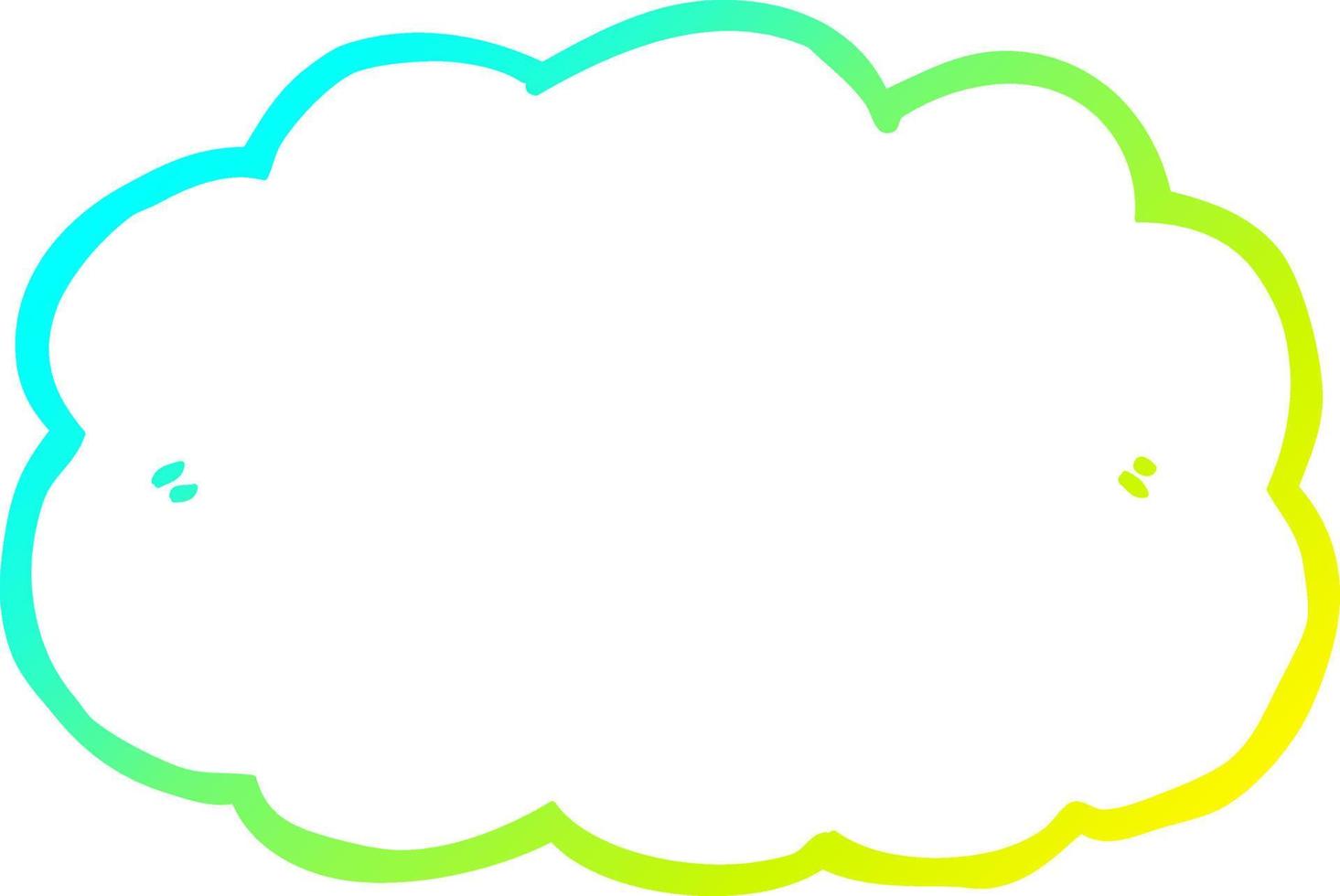 cold gradient line drawing cartoon cloud vector