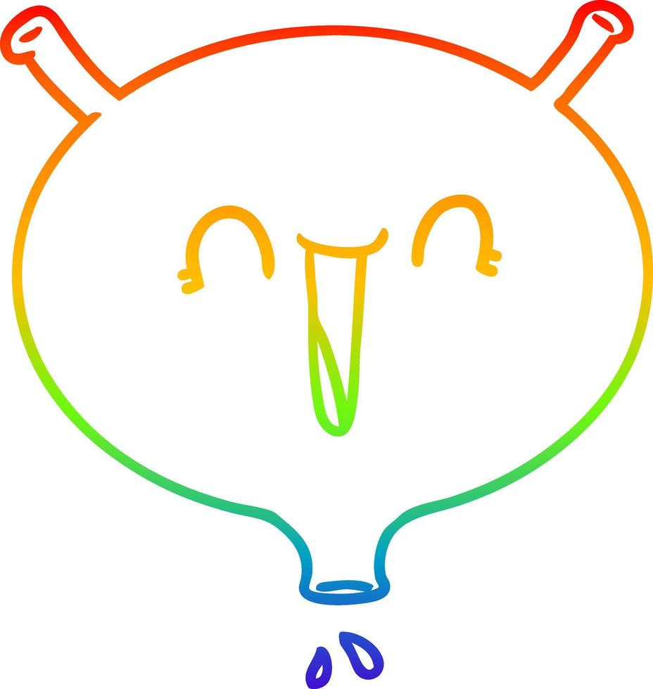 rainbow gradient line drawing cartoon laughing bladder vector