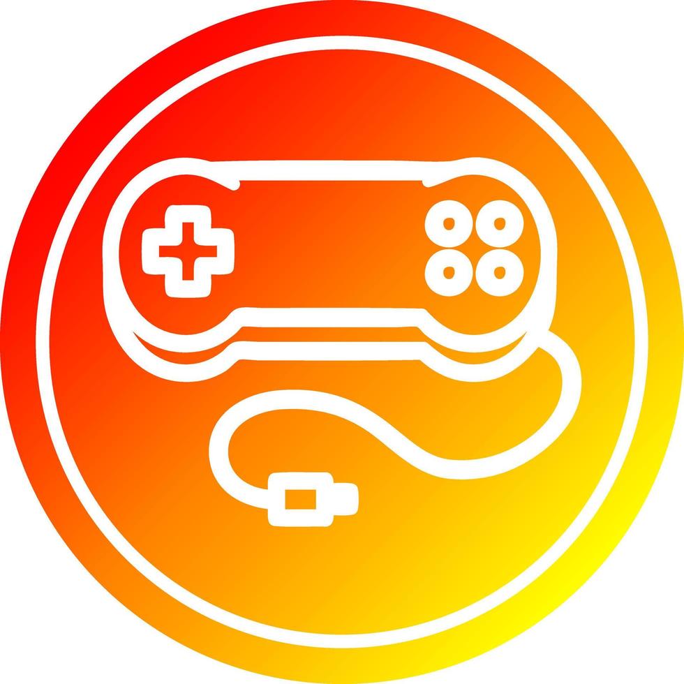 console game controller circular in hot gradient spectrum vector