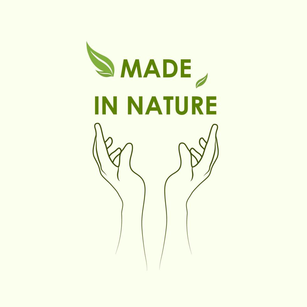 Logo with hands silhouette. hand-made. Vector stock illustration. Minimalistic design for the company