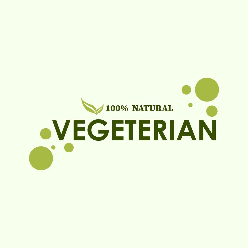 logotipo de comida vegetariana. letras verdes. ilustración de stock vectorial. minimalismo emblema para productos vector