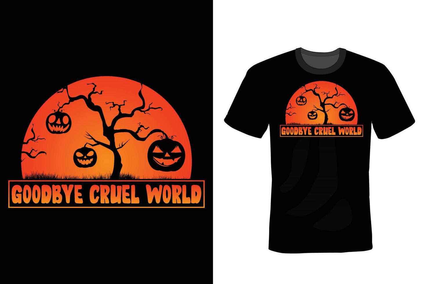 diseño de camiseta de halloween, vintage, tipografía vector