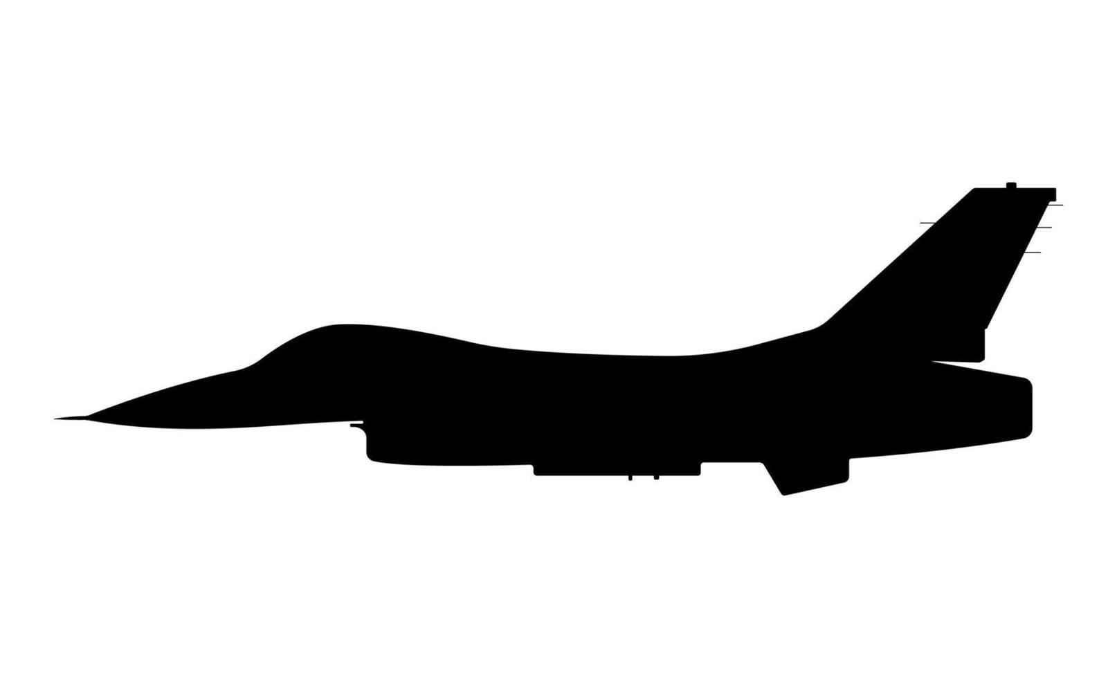 United States Air Force Fighting Falcon Silhouette, Aircraft Army Weapon Illustration. vector