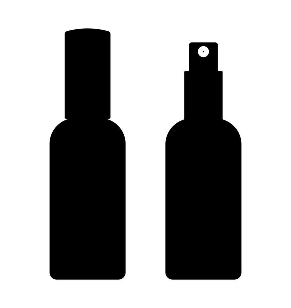 Cylinder Spray Perfume Bottle Silhouette, Fragrance Essence atomizer Sprayer. vector