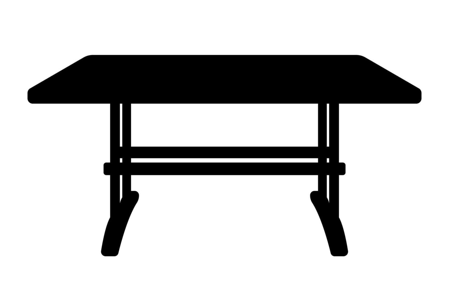 mesa de mostrador, ilustración de silueta de muebles. vector